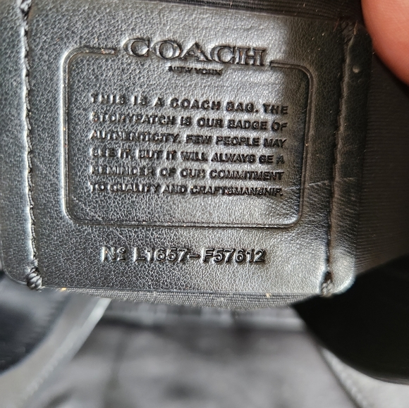 Coach Signature Jacquard/Black Leather Shoulder Bag - Picture 13 of 13